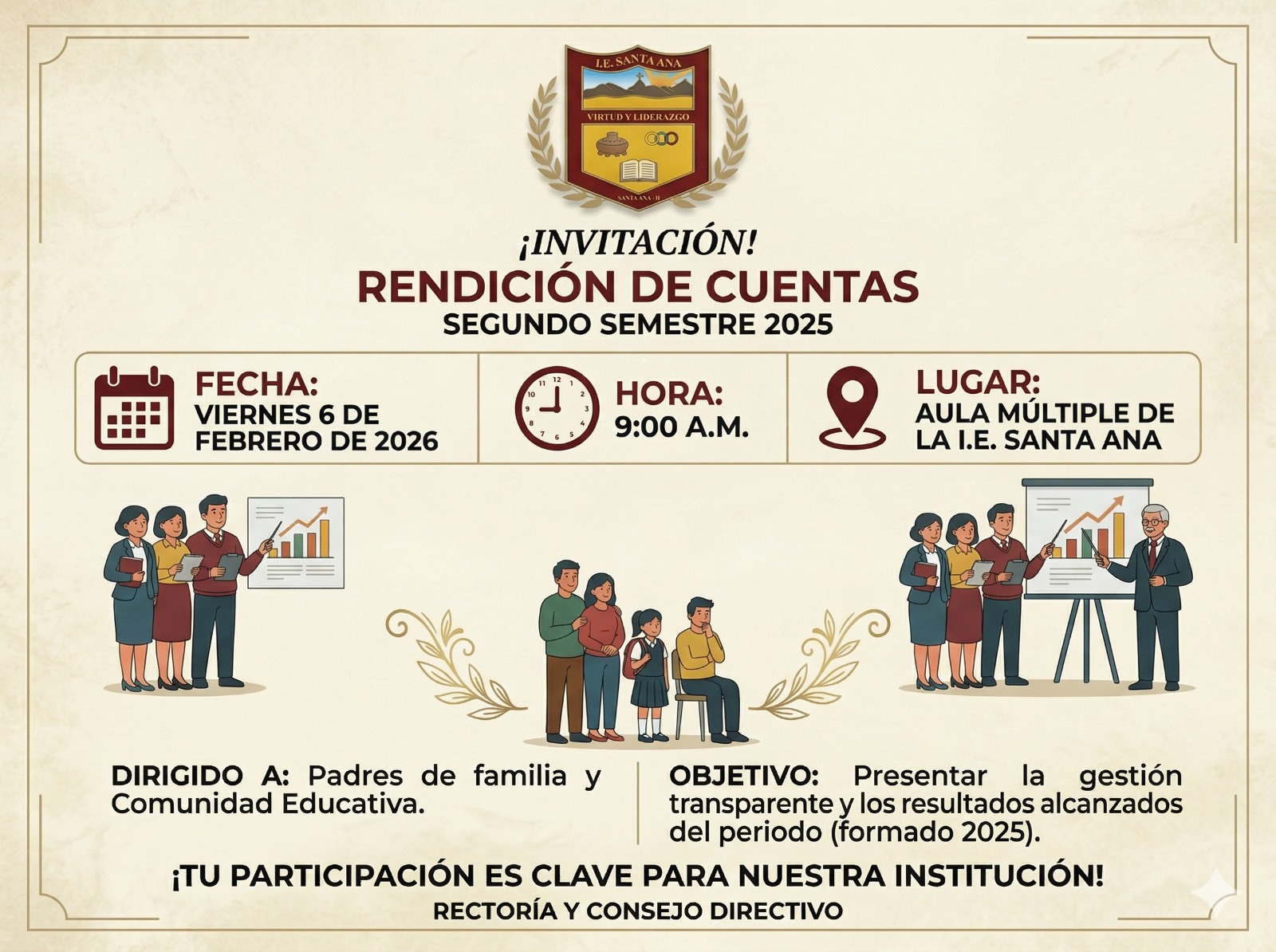 Convocatoria: Rendición de Cuentas Segundo Semestre 2025 - I.E. Santa Ana
